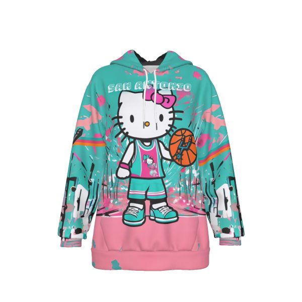Women’s San Antonio Basketball Hello Kitty Pullover Hoodie