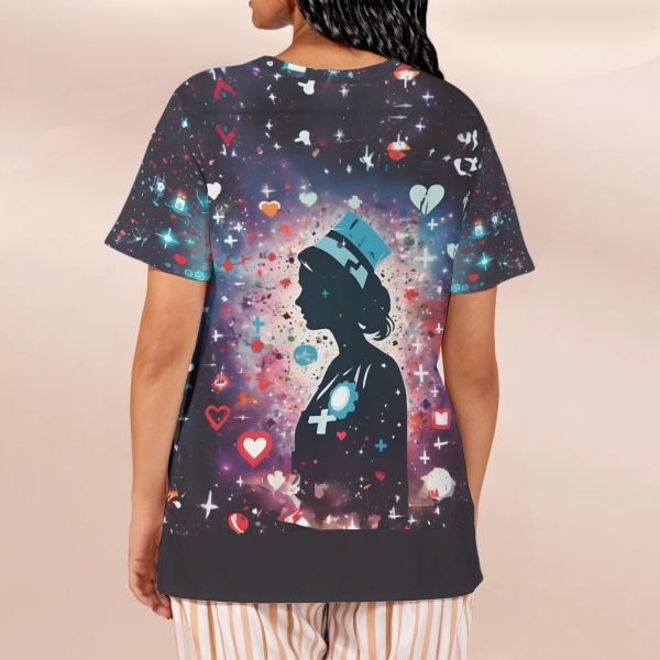 Women's Nurse Loose V-Neck Short-Sleeve T-Shirt - Image 2