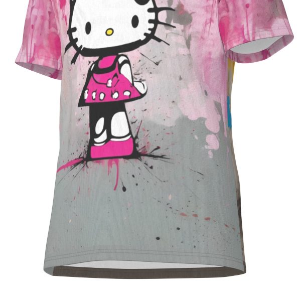 Hello Kitty Pink O-Neck T-Shirt | 190GSM Cotton - Image 7