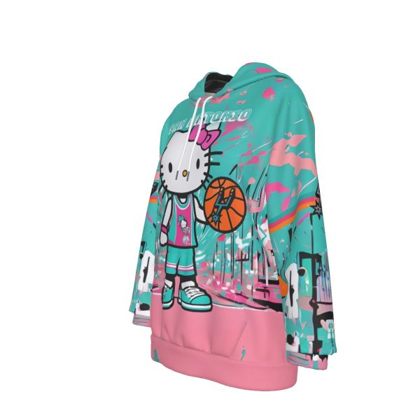 Women's San Antonio Basketball Hello Kitty Pullover Hoodie - Image 4