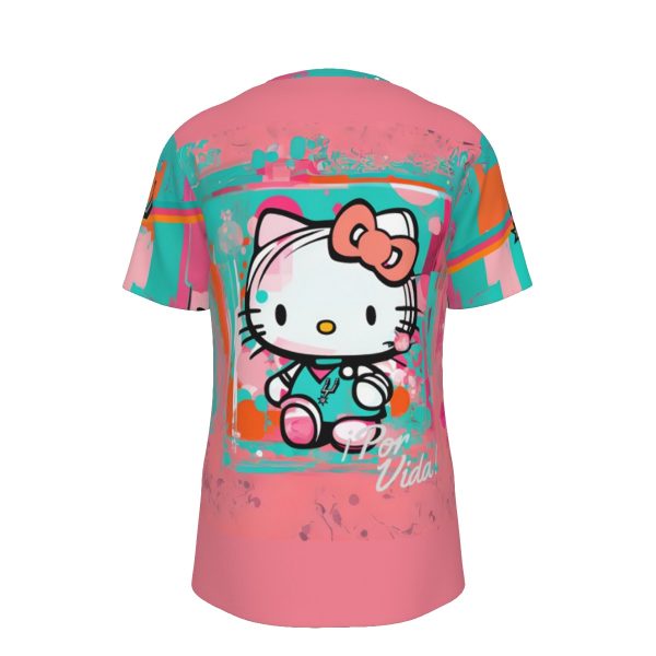 Hello Kitty San Antonio Basketball T-Shirt | 190GSM Cotton - Image 2