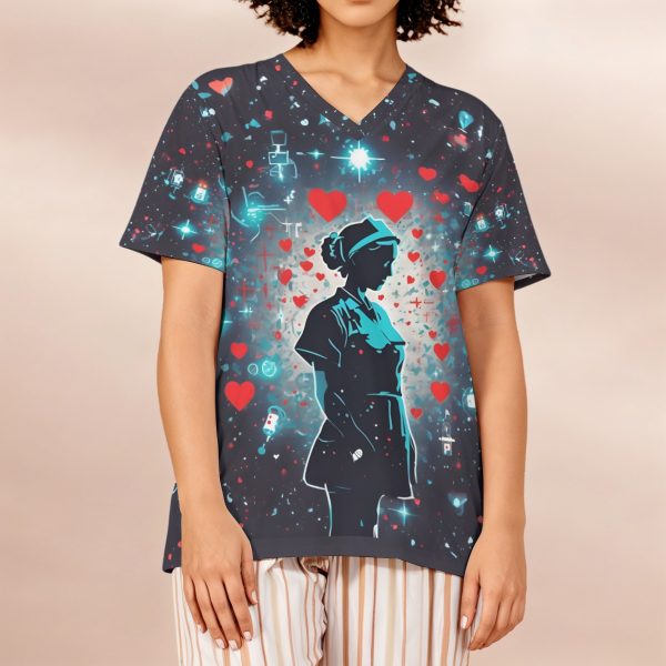 Women’s Nurse Loose V-Neck Short-Sleeve T-Shirt