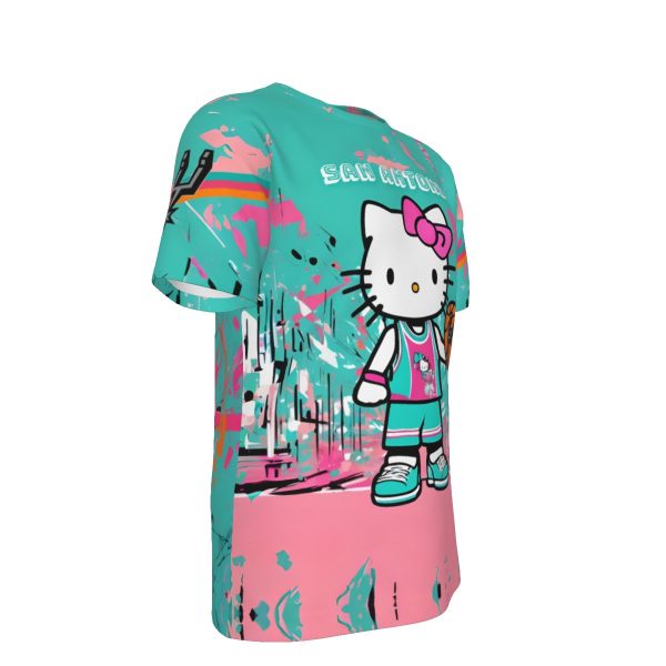 San Antonio Basketball Hello Kitty T-Shirt | 190GSM Cotton - Image 3