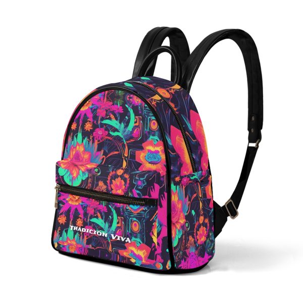 Mexican Floral Artisan Designed Small Size Backpack - Image 2