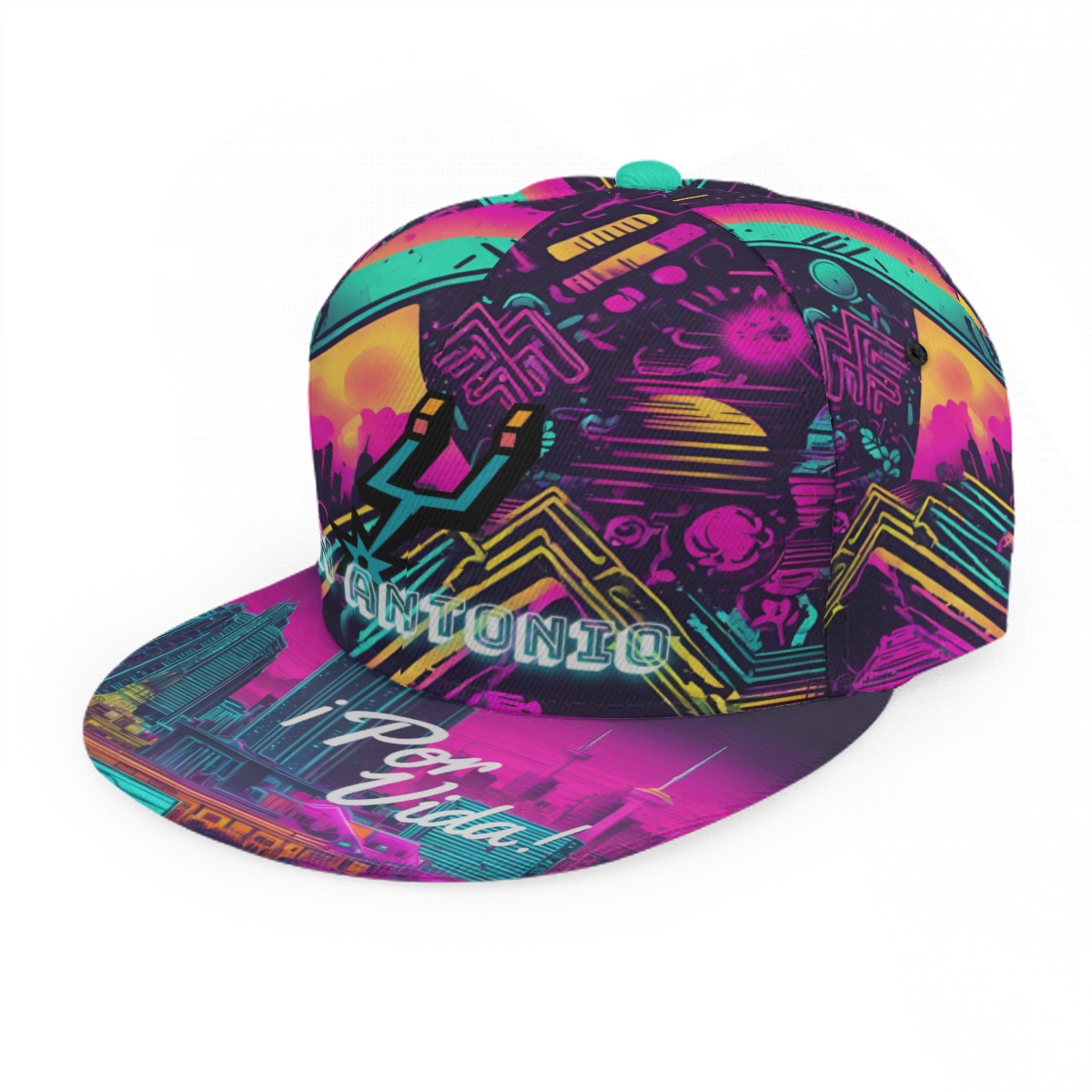 San Antonio Basketball Baseball Cap With Flat Brim - Image 2