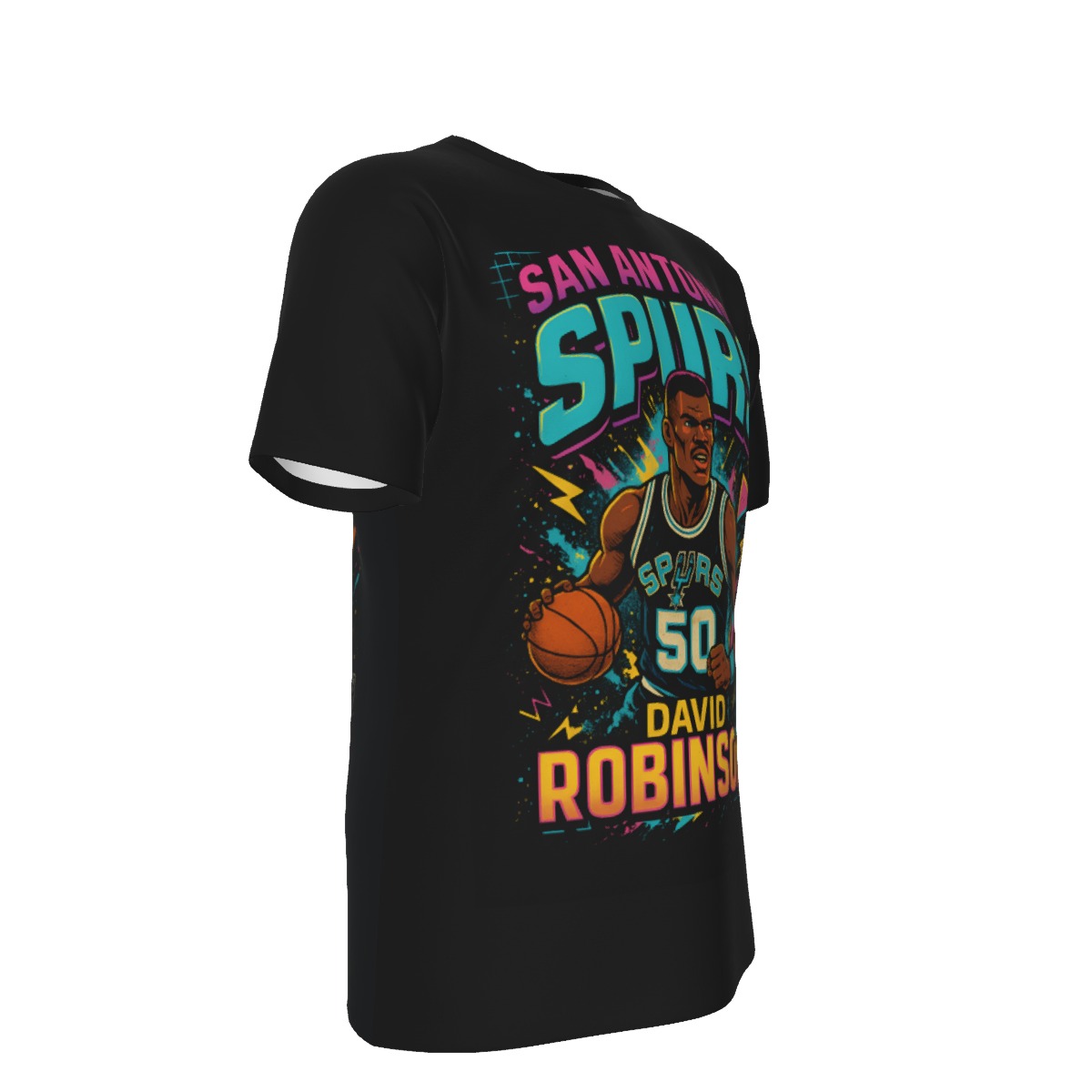 San Antonio Basketball Throwback Robinson T-Shirt | 190GSM Cotton - Image 3
