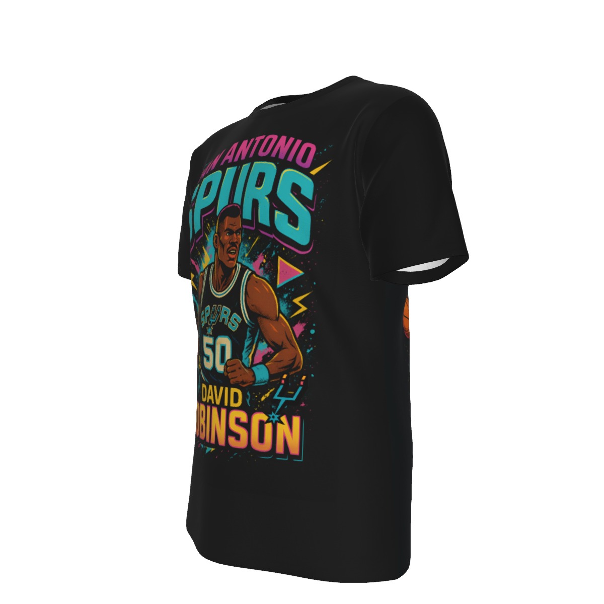 San Antonio Basketball Throwback Robinson T-Shirt | 190GSM Cotton - Image 4