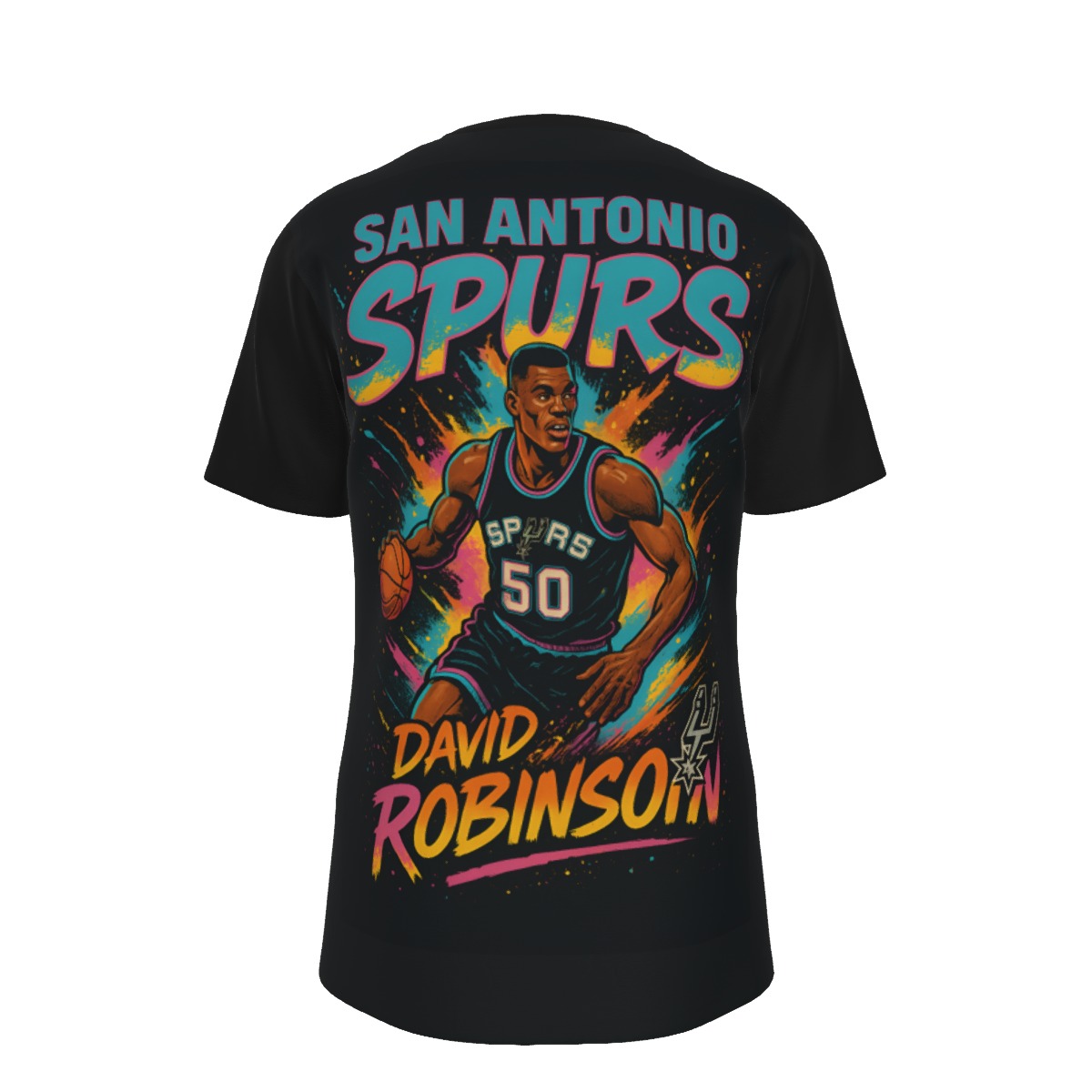 San Antonio Basketball Throwback Robinson T-Shirt | 190GSM Cotton - Image 2