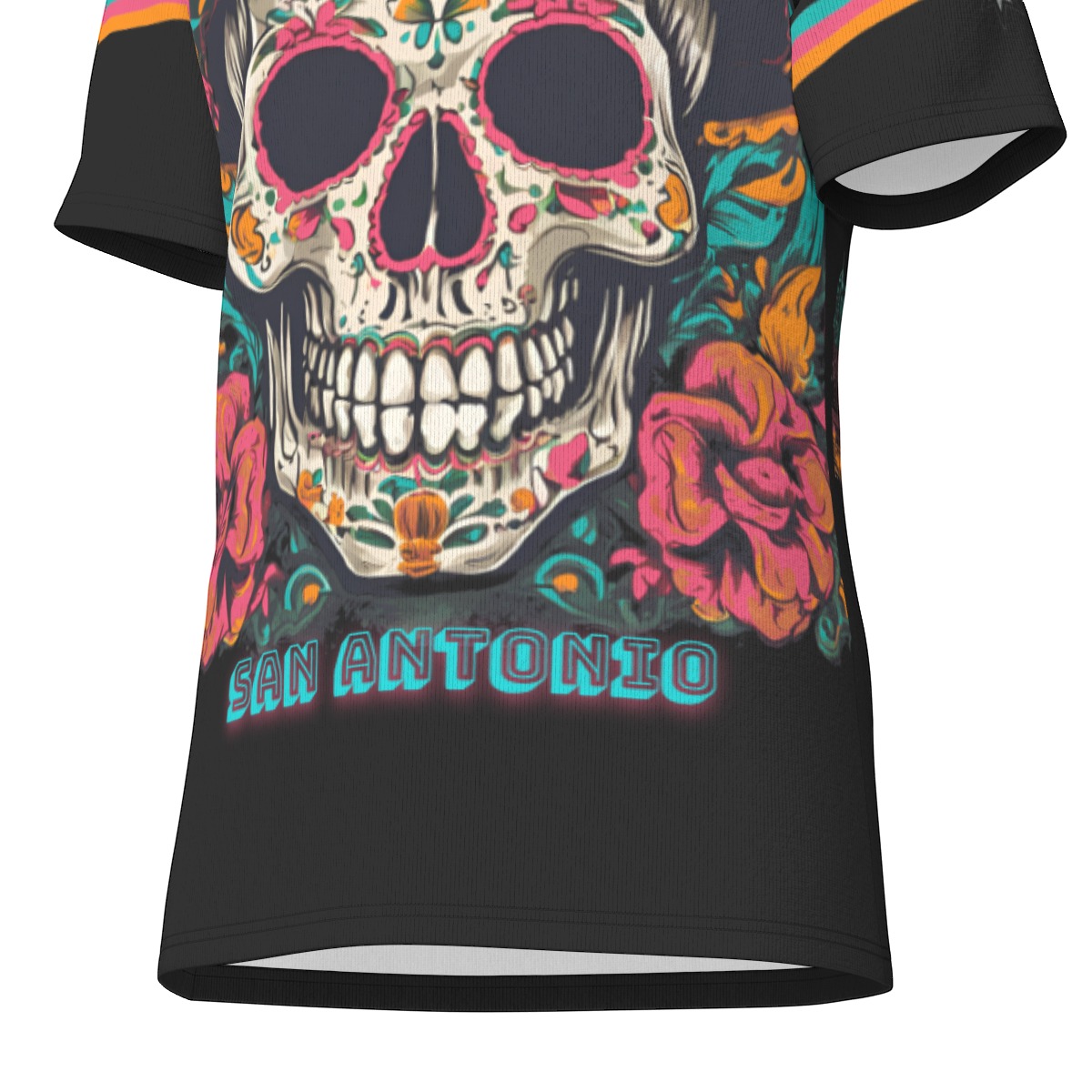 San Antonio Spurs Skull Fiesta Colors T-Shirt | 190GSM Cotton - Image 7