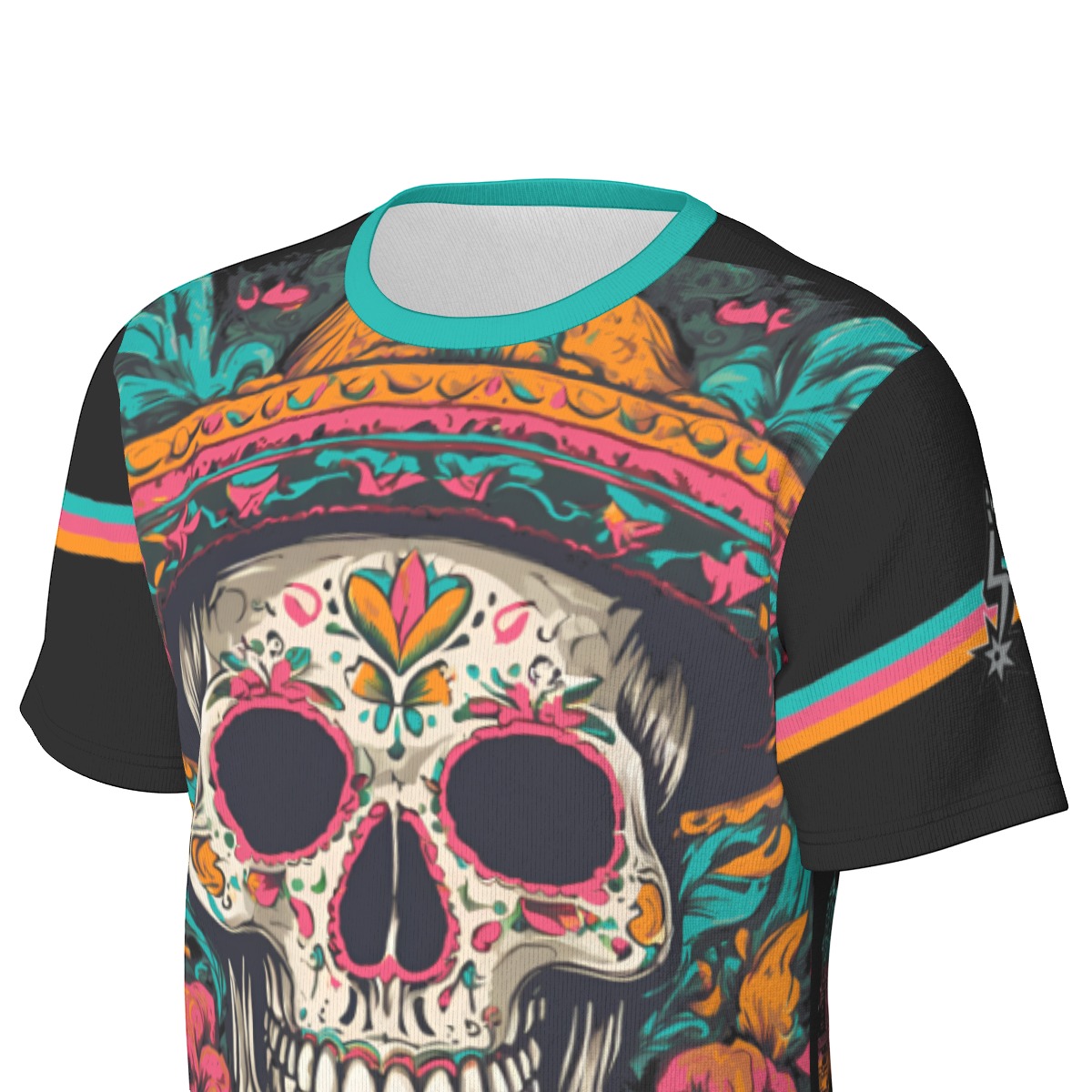 San Antonio Spurs Skull Fiesta Colors T-Shirt | 190GSM Cotton - Image 6