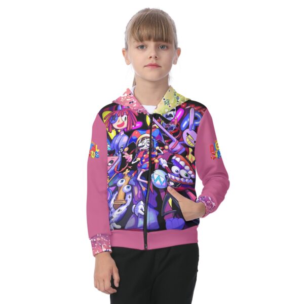 Kid’s Amazing Digital Circus Zip-up Hoodie With Patch Pocket