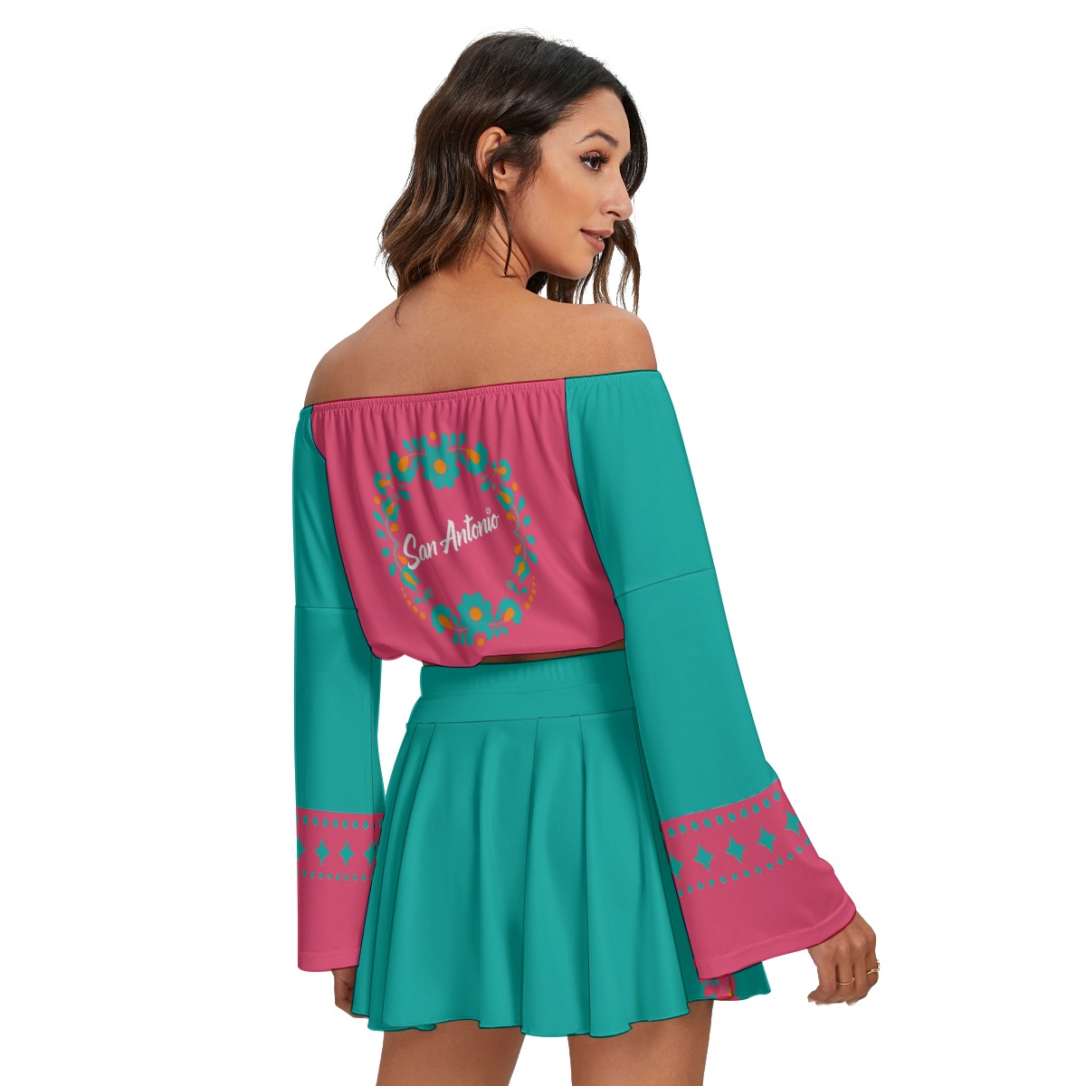 Women's San Antonio Spurs Off-shoulder Top And Skirt Set - Image 4