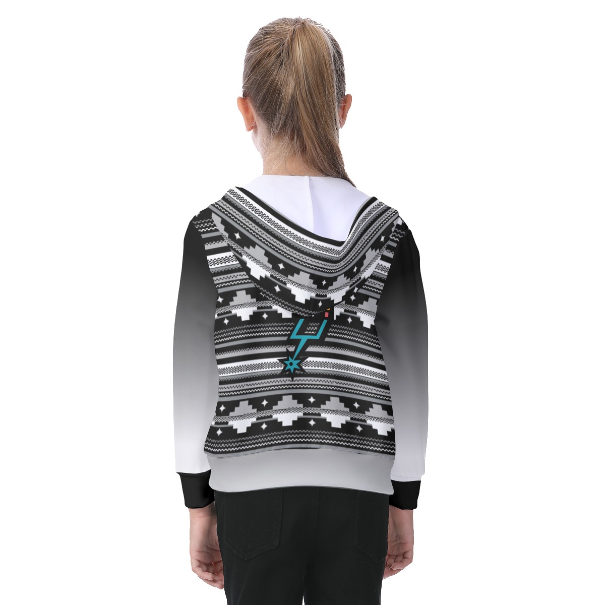 Kids San Antonio Spurs Zip-up Hoodie With Patch Pocket - Image 4