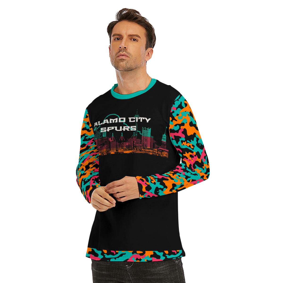 San Antonio Spurs Long Sleeve T-Shirt | 190GSM Cotton - Image 3