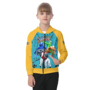 Kid's Rainbow Friends Zip-up Hoodie With Patch Pocket
