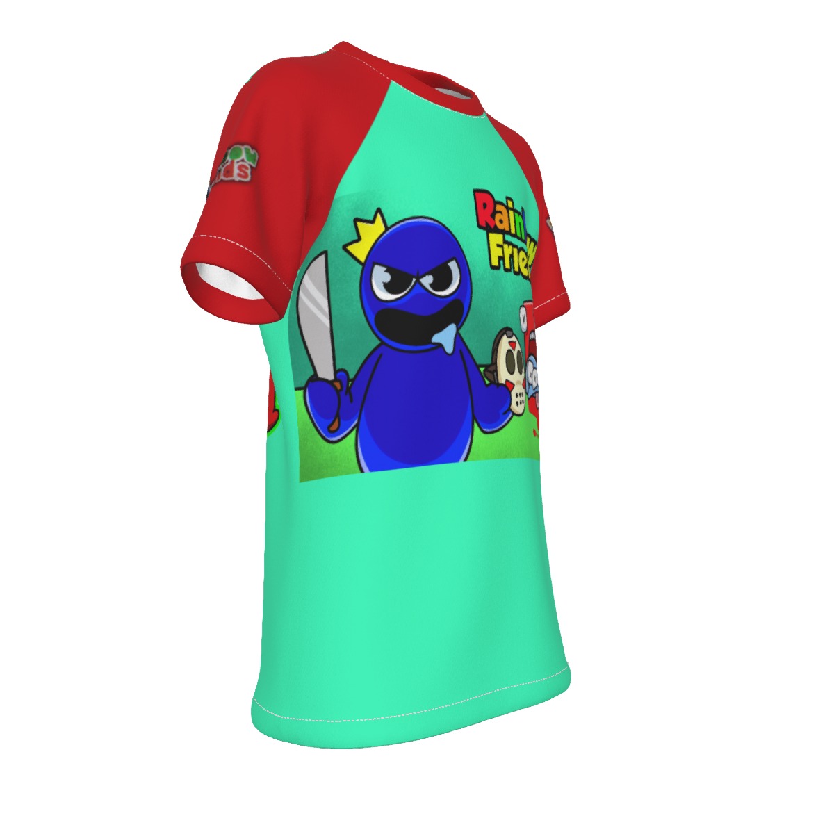 Kid's Blue Rainbow Friends VS Alphabet Lore T-Shirt - Image 3