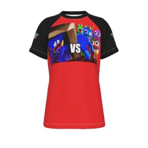 Kid's Huggy Wuggy VS Rainbow Friends Red T-Shirt